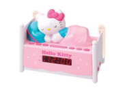 Officially Licensed Hello Kitty KT2052 Alarm Clock Radio with Bed Post NIGHT LIGHTS! Wake to Radio or Alarm ~ Large Easy to Locate Snooze Button ~ Two Bedposts