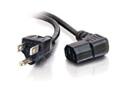 C2G Cables To Go 27909 18 AWG Universal Right Angle Power Cord for NEMA 5 15P to IEC320C 13R Black 10 feet 3.04 Meters
