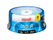 Maxell 635052 638010 25 Count Spindle DVD Rs 4.7GB 2hrs 16x Recording Speed Consumer Electronics Accessories