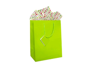 JAM Paper® Christmas Gift Bag Assortment 2 Large Glossy Bags 10 x 13 with Holiday Tissue Paper 10 Pack Lime Green Gift Bags Red and Green Polka Dots