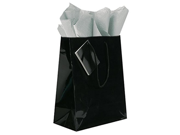 JAM Paper® Colorful Gift Bag Assortment 2 Medium Glossy Bags 8 x 10 with Tissue Paper 10 Pack Black Gift Bags Silver Tissue Paper Combo 3 Items To