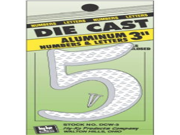 Hy Ko Products DCW 3 5 3.5 in. White Aluminum Number 5