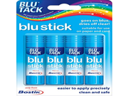 6 x 4 Pack of 8g Bostik Blu Tack Glue Sticks Adhesive Goes on Blue Dries Clear 805651