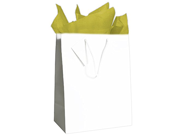 JAM Paper® Colorful Gift Bag Assortment 2 Medium Glossy Bags 8 x 10 with 2 Tissue Paper Packs White Gift Bags Gold Tissue Paper Combo 4 Items Total