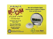 Sonic Alert SBT425ss Digital Sonic Boom Loud Vibrating Alarm Clock with Telephone Signaler