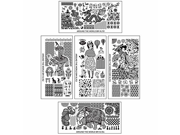 BMC 5pc Internationally Themed Nail Stamping Plates Around the World Collection