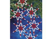 Holiday Beaded Ornament Kit Ruby Stars 2.25 Makes 8