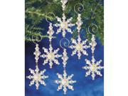 Holiday Beaded Ornament Kit Snow Crystal Danglers 4 X2 Makes 8