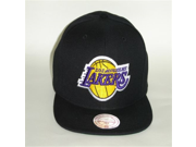 Mitchell and Ness NBA LA Lakers Black Solid Snapback Cap
