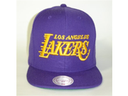 Mitchell and Ness NBA Los Angeles Lakers Purple Wool Snapback Cap