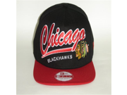 New Era NHL Chicago Blackhawks Script Logo Black Retro 2 Tone Snapback cap