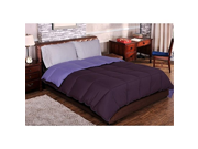 Single Piece Twin Dark Purple Comforter Set Reversible Squared Pattern Luxury Bedding Modern Fancy Design for Master Bedrooms Medium Violet And Lavender