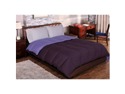 Single Piece Queen Dark Purple Comforter Set Reversible Squared Pattern Luxury Bedding Modern Fancy Design for Master Bedrooms Medium Violet And Lavender