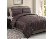 Victoria Classics 2 Dobby 3 Piece Bedding Comforter Set Chocolate KING