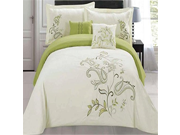 Luxury Home Jordana Embroidered Comforter Set Queen