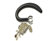 BSI 1pc Large Black Unbreakable Earhook for BlueAnt T1 Rugged Wireless Bluetooth Headset Nice Crystals Feather Brooch
