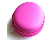 Hot Pink Color Leather Case Pocket Size Holder Case for Plantronics Voyager Edge Mobile Wireless Bluetooth Headset Bag Holder Pouch Hold Box Pocket Size Hard Ho