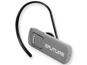 ZFUTURE Bluetooth Mini Headset Silver with Volume Control charger and extra set of gels.