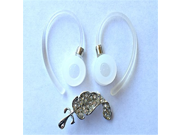BSI 2pcs Earhooks With 2pcs EarGels White Clear for Motorola Elite Flip HZ720 HZ 720 H17 H17txt H19 H19txt HX550 H525 H520 BOOM MODEL Bluetooth Wireless H