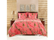 Realtree APC 3 Piece Comforter Set Full Bright Coral