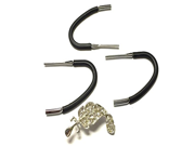 BSI 3pcs Replacement Metal Earhooks for BlueAnt Q3 Q2 and Q1 Wireless Bluetooth Headset Nice Crystals Feather Brooch