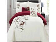 Luxury Home Sinclair Embroidered Comforter Set Queen