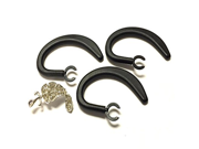 BSI 3pcs Large Black Unbreakable Earhooks for BlueAnt T1 Rugged Wireless Bluetooth Headset Nice Crystals Feather Brooch