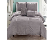 Luxury Home Kingsley Crushed Sateen Comforter Set Silver King