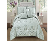Luxury Home Oxford Jacquard Comforter Set Blue King