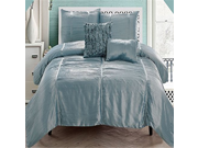 Luxury Home Kingsley Crushed Sateen Comforter Set Aqua Queen