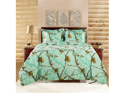 Realtree APC 3 Piece Comforter Set Full Bright Mint