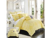 Chic Home 8 Piece Sicily Oversized Overfilled Comforter Set Queen Yellow