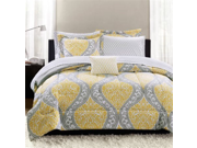 Mainstays Yellow Damask Coordinated Bedding Set Bed in a Bag Queen