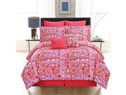 Tangiers by Artistic Linen 8 Piece Luxurious Comforter Set Queen Red