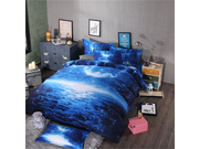 uxcell 3d Galaxy Mysterious Boundless Bedding Sets Duvet Quilt Cover Set 2pcs Single Size Blue Space