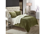 Chic Home 2 Piece Evie Microplush Mink Like Super Soft Sherpa Lined Comforter Set Twin X Long Green