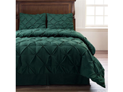 Pinch Pleat Hunter Green 4 Piece Comforter Set Bed Cover Size QUEEN One Day Sale