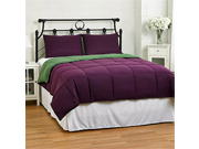 Reversible Comforter 2 Piece Set Down Alternative Medium Weight by ExceptionalSheets Twin Twin XL Purple Green