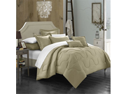 Chic Home 5 Piece Donna Bedding Basics Down Alternative Solid Comforter Set Twin Taupe