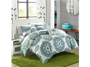 Chic Home 6 Piece Barcelona Printed Medallion Reversible Geometric Backing Bed in a Bag Comforter Set with Sheet Twin Green