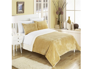 Chic Home 3 Piece Evie Microplush Mink Like Super Soft Sherpa Lined Comforter Set King Camel