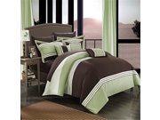Chic Home 10 Piece Falcon Bed in a Bag Comforter Set King Green