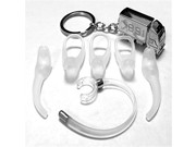 BSI 6pcs Earloop Earhook Earbuds for MoTo Finiti Bluetooth Headset Free Silver Metal Truck Keychain with BSI TM LOGO