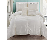 Luxury Home Kingsley Crushed Sateen Comforter Set44; Ivory Queen
