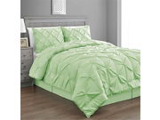 Pinch Pleat Mint Green 4 Piece Comforter Set Bed Cover Size CAL KING One Day Sale