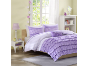 Mizone Morgan 4 Piece Comforter Set Full Queen Purple