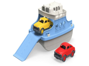 Green Toys Ferry Boat with Mini Cars Bathtub Toy Blue White