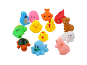 Peradix Bath Toy 13Pcs Animals Float Squeeze Sound Baby Wash Squeaky Bathtub Swimming Toys