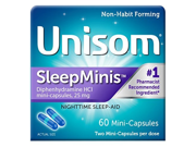 Unisom Sleep Minis Diphendydramine HCI Mini Capsules 60 Count Pack of 6