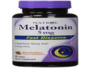 Natrol Melatonin 5mg Strawberry 90 Fast Dissolve Tablets Pack of 2